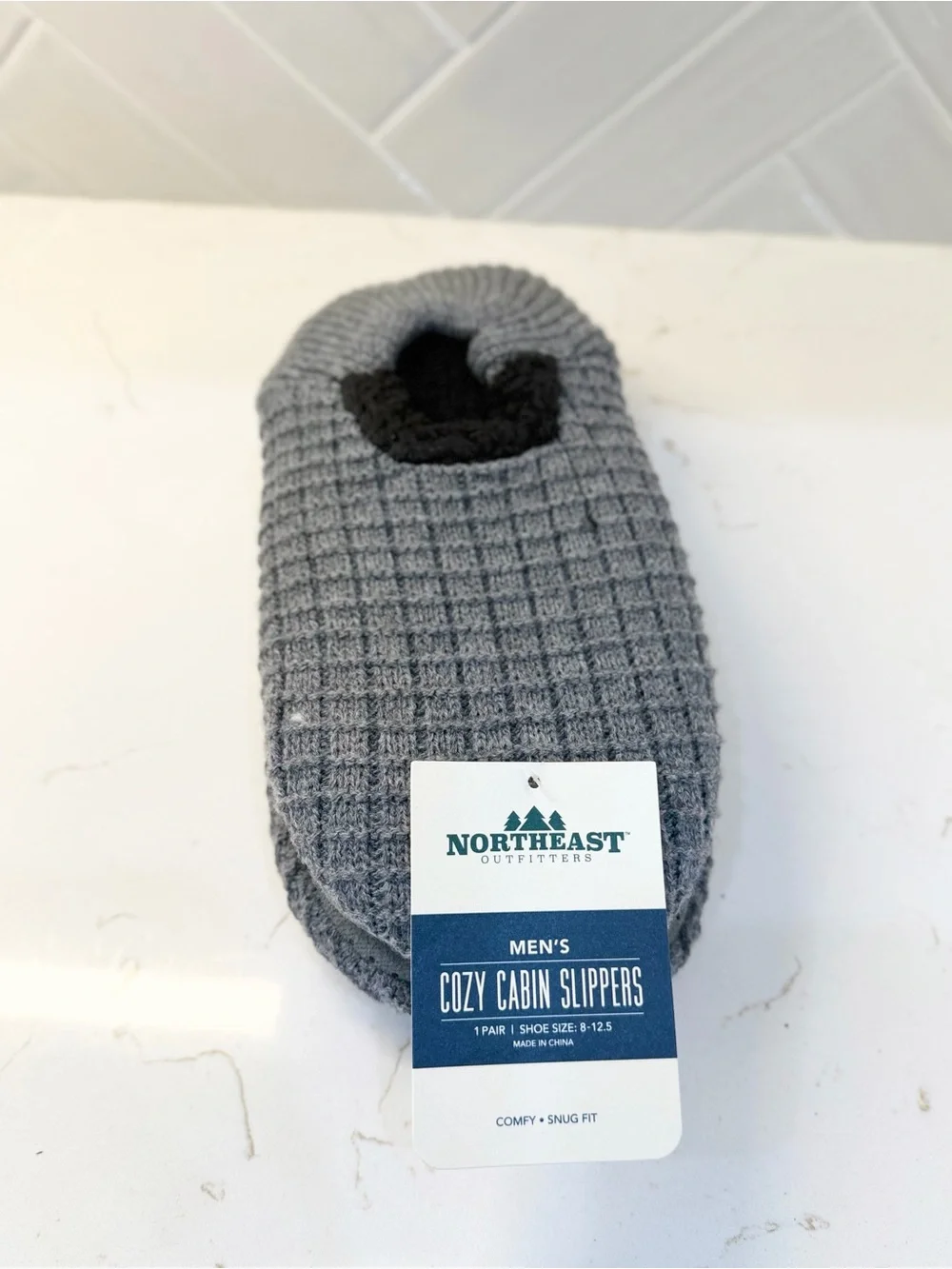 NORTHEAST OUTFITTERS Men's Gray Cozy Cabin Slippers